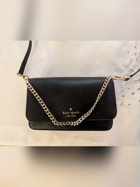 Kate Spade Outlet - Madison Willow Crossbody Small Purse -Black Saffiano Leather